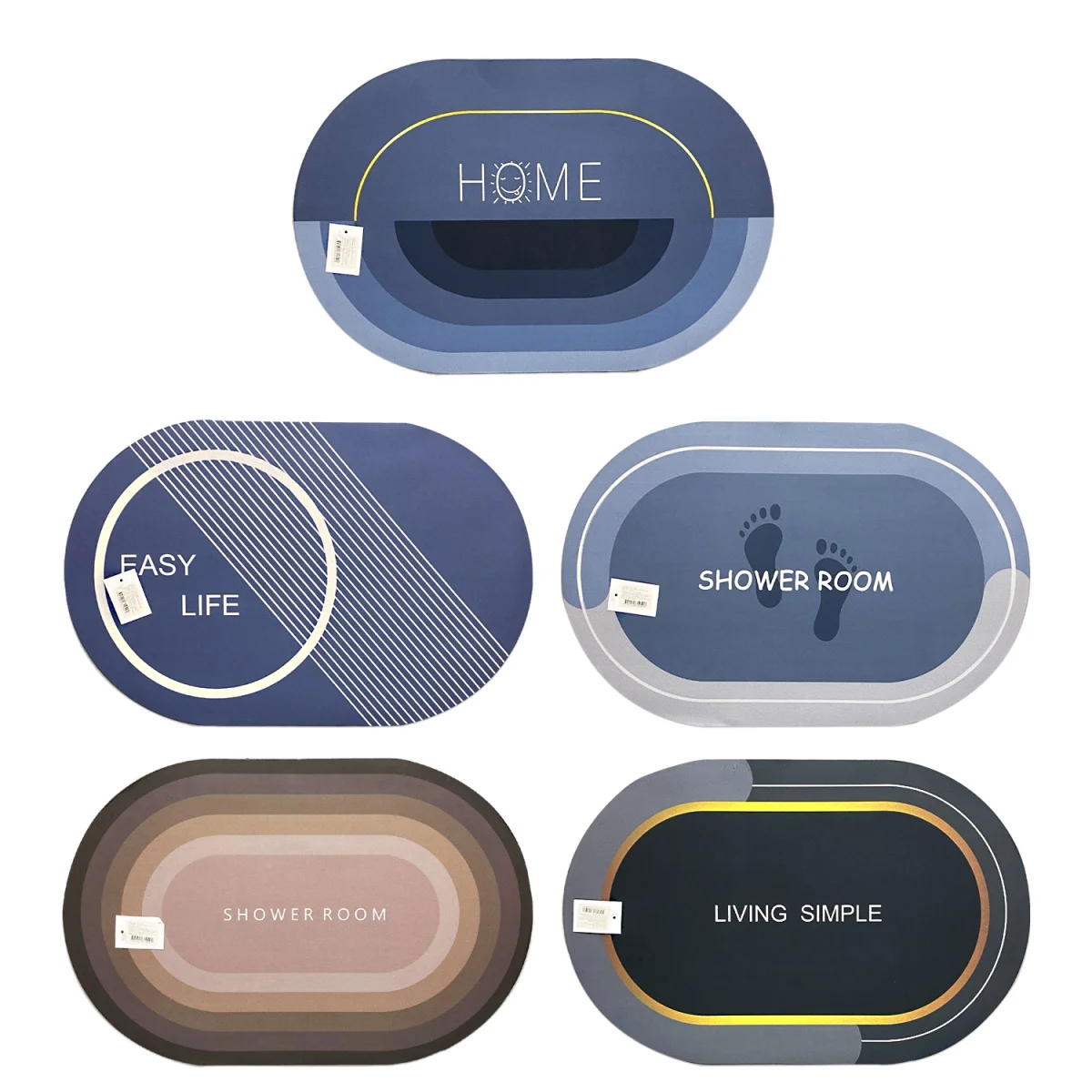 TAPETE DE BAÑO ABSORBENTE OVALADO 38*58CM