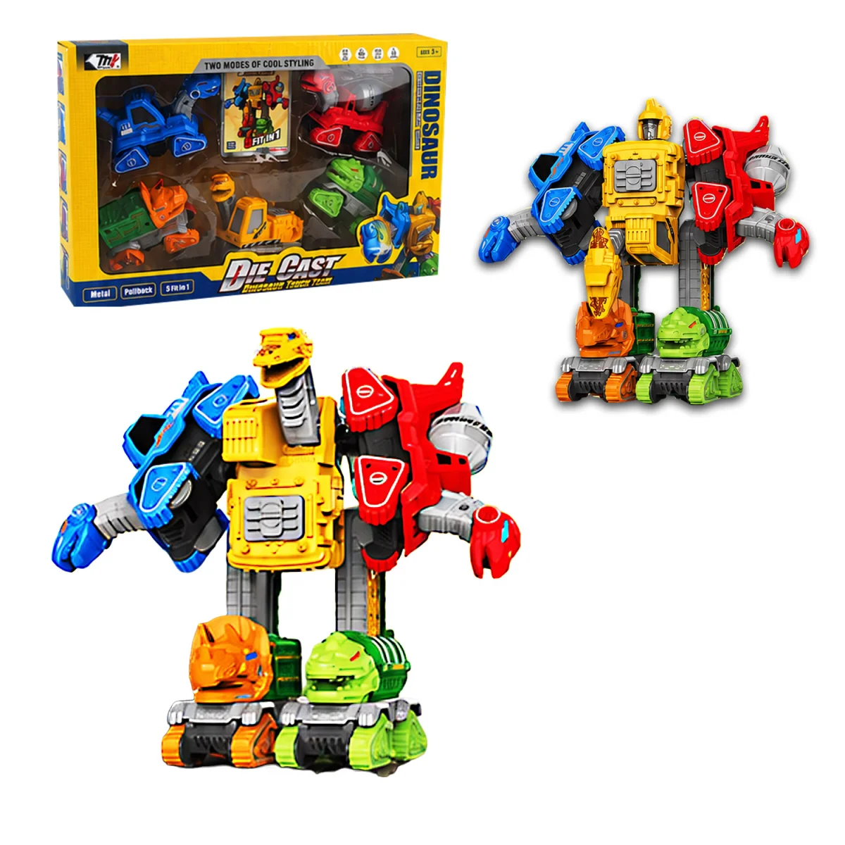 TRANSFORMER CARRO DINOSAURIO ARMABLE 5 EN 1