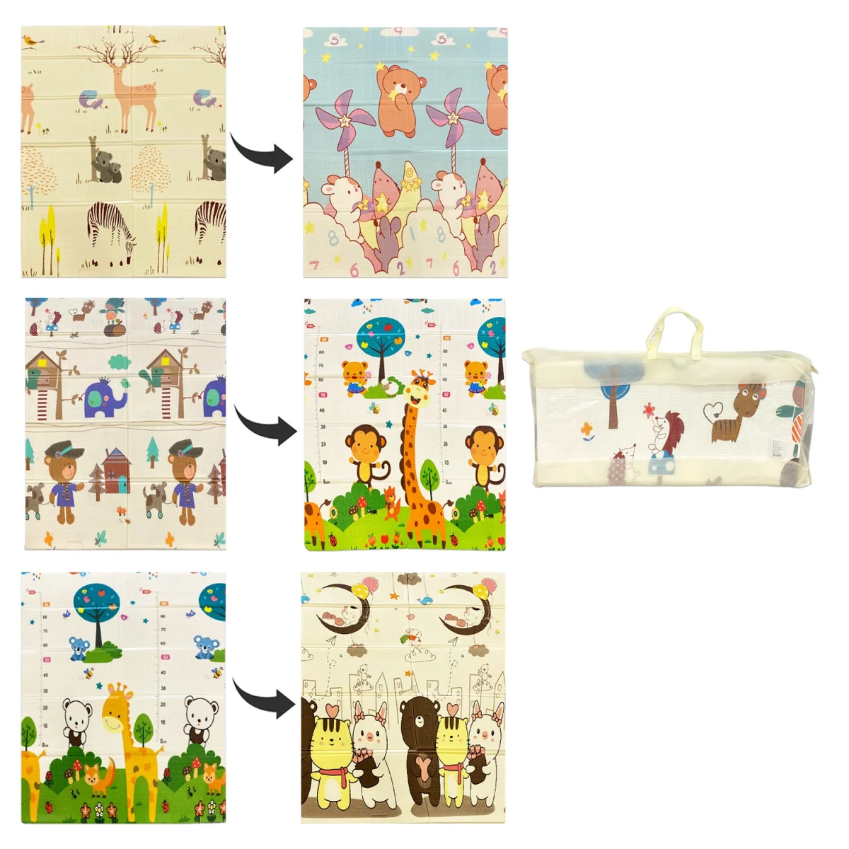 TAPETE INFANTIL DOBLE CARA ESTAMPADO 150*180*0.8CM