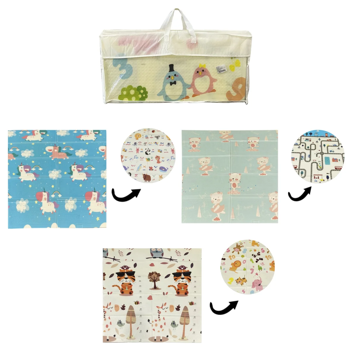 TAPETE INFANTIL DOBLE CARA ESTAMPADO 150*180*0.8CM