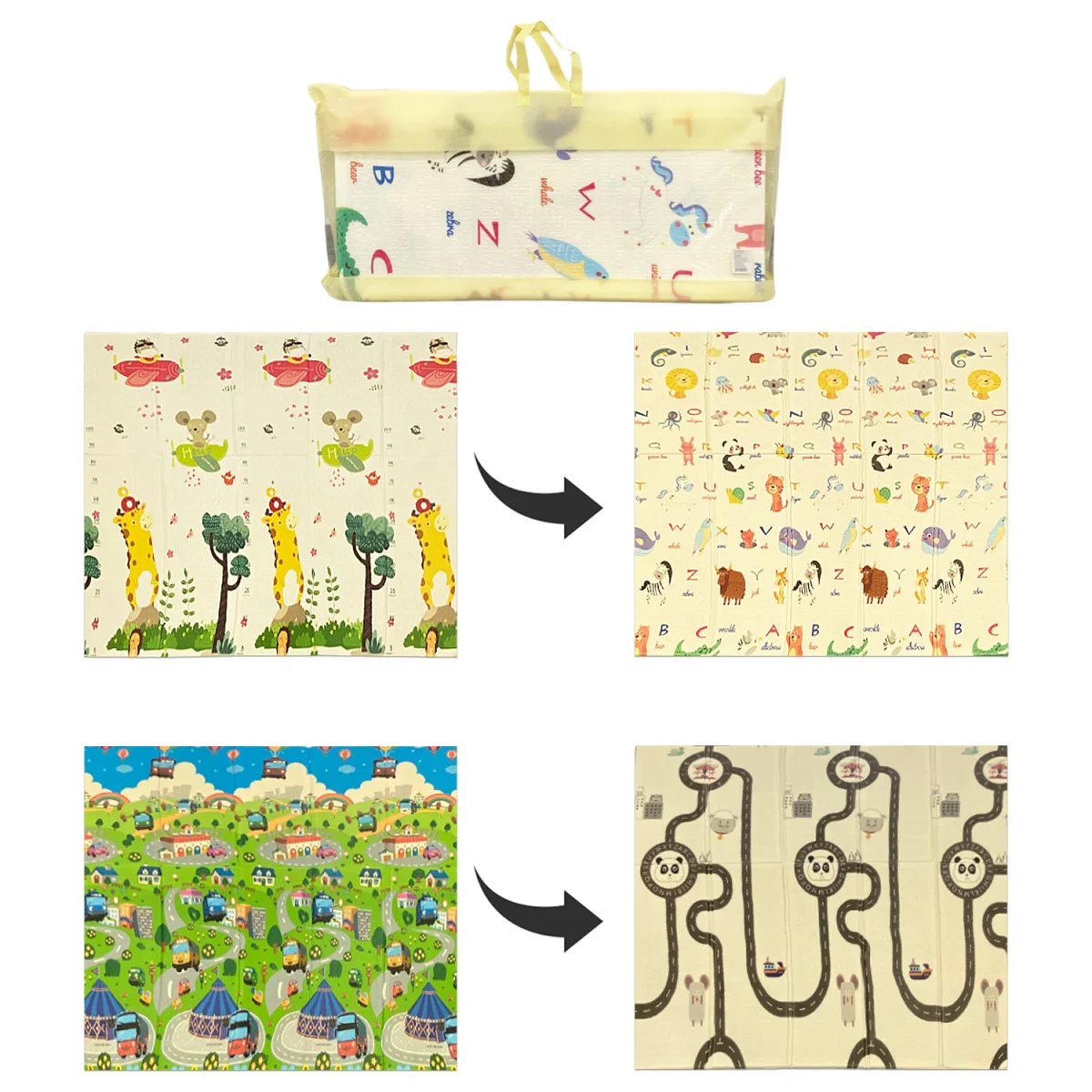 TAPETE INFANTIL DOBLE CARA ESTAMPADO 180*200*0.8CM