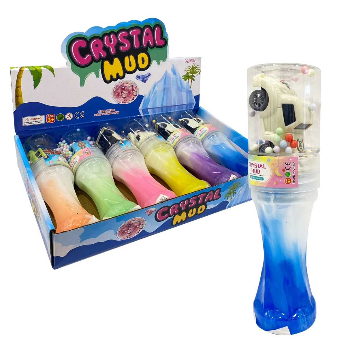 SLIME TUBO ESCARCHADO CON CARRO (CJX6)