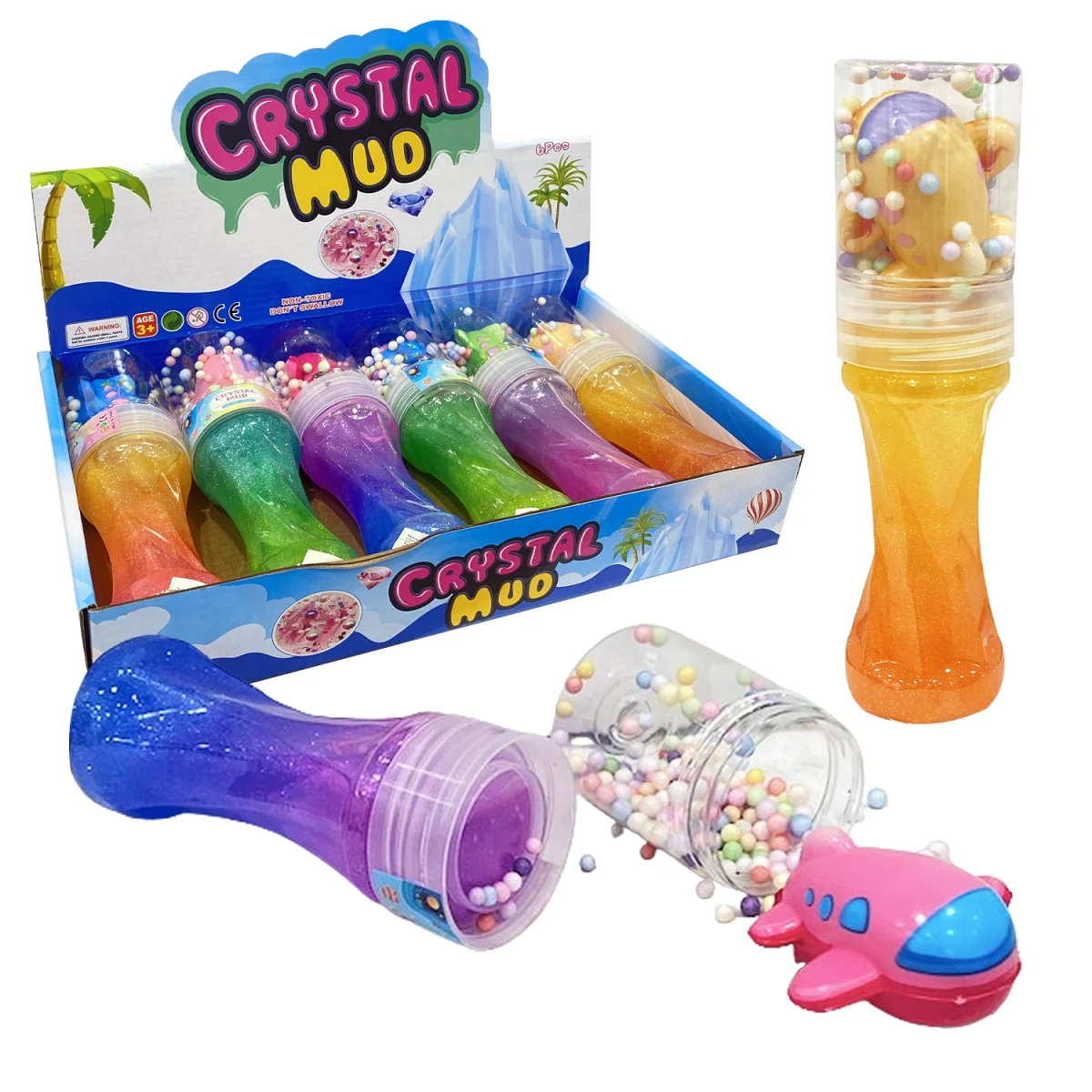 SLIME TUBO ESCARCHADO CON SQUICH AVION (CJX6)