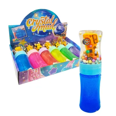 SLIME TUBO ESCARCHADO CON CARRO CONSTRUCCION (CJX6)
