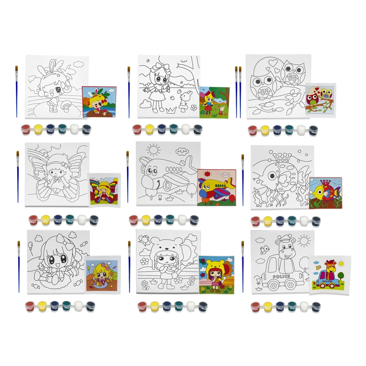 LIENZO CON TEMPERAS PARA PINTAR 20*20CM