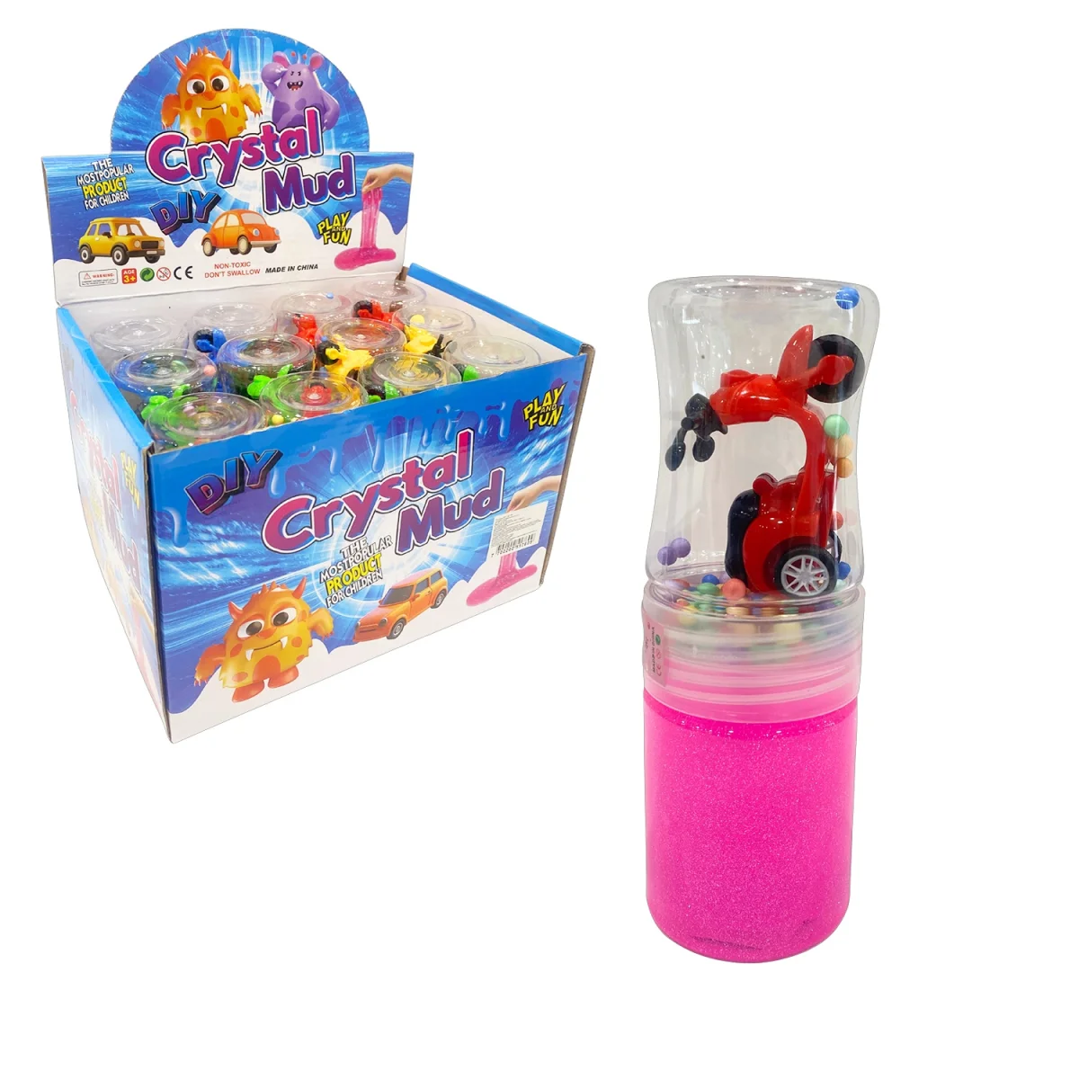 SLIME ESCARCHADO TARRO CON MOTO (CJX12)