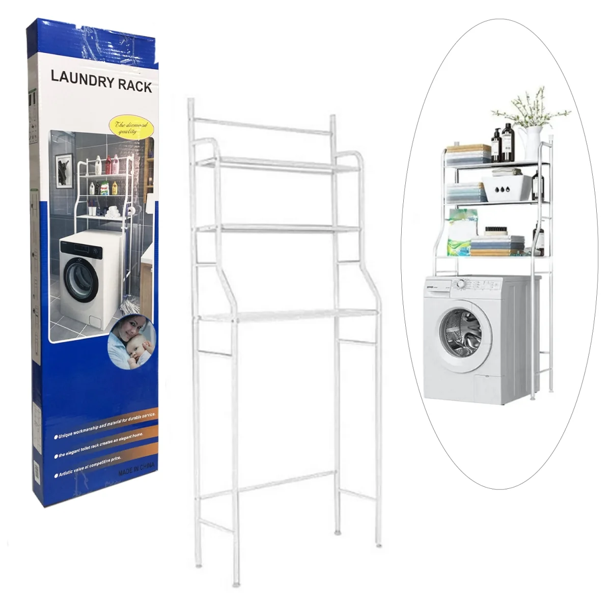ORGANIZADOR METALICO PARA LAVADORA 65*25*155CM